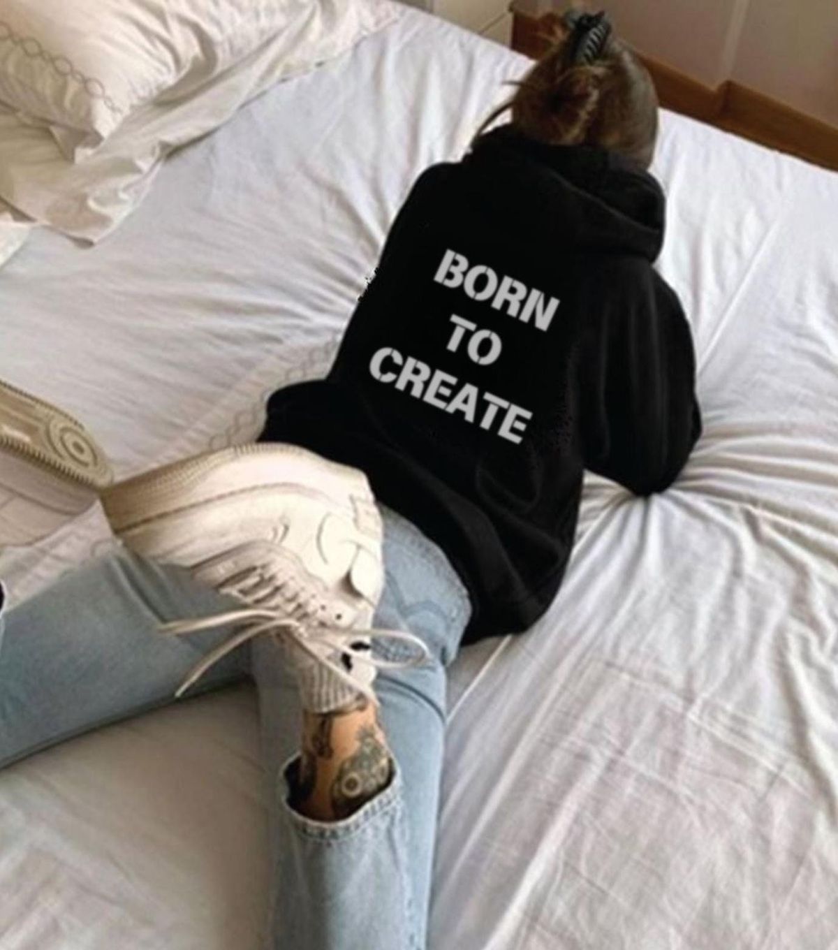Born to Create Hoodie - Artist Hoodie, Creative Soul Sweater, Gift for Creatives, Minimalist Artsy Pullover, Inspiring Designer Hoodie