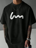 Men Letter Print Casual Daily Wear Short Sleeve T-Shirt For Spring And Summer
