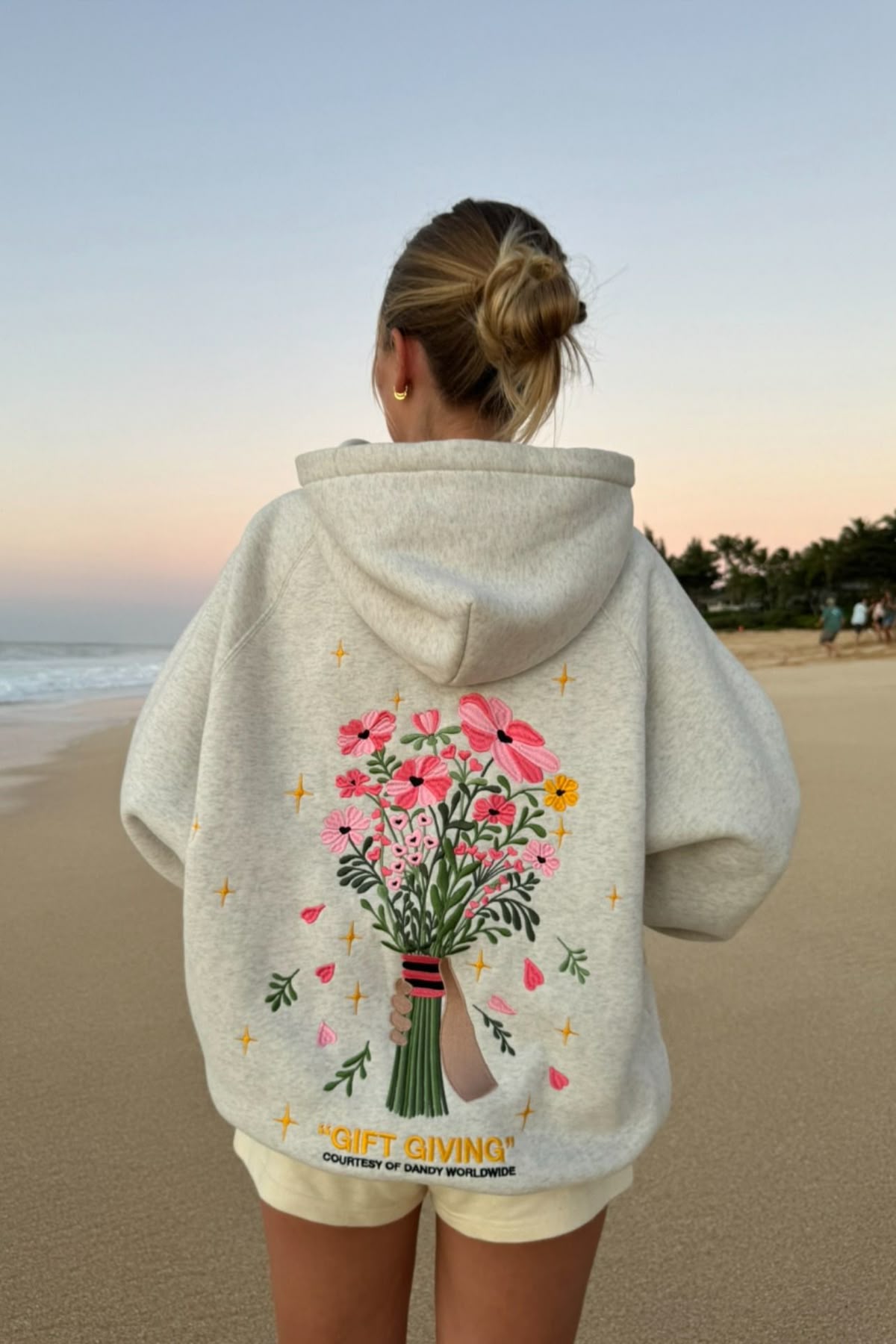 GIFT GIVING HOODIE IN HEATHER GRAY