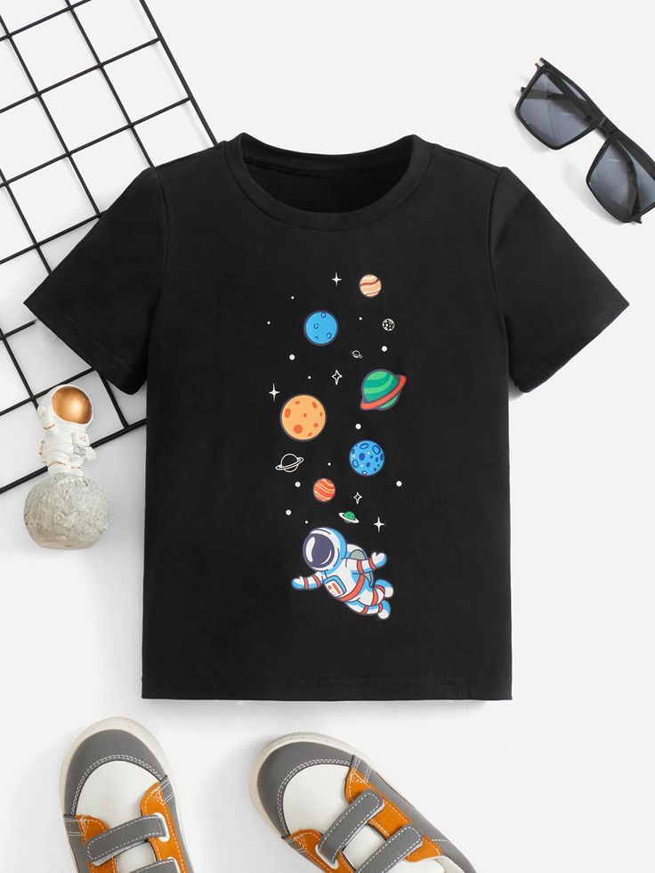 Toddler Boys Planet & Spaceman Print Tee