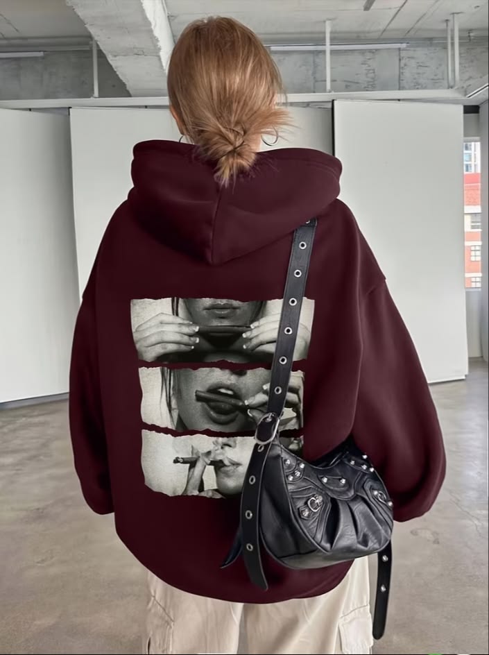 WOMEN HOODIES BOURGANDY