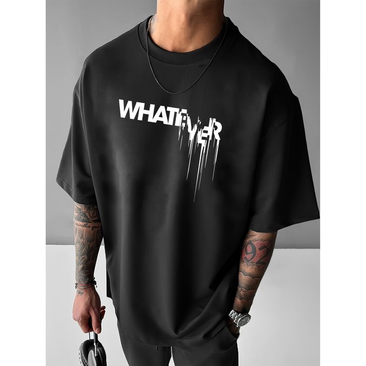 " Whatever " Words Print Men's Summer Comfy