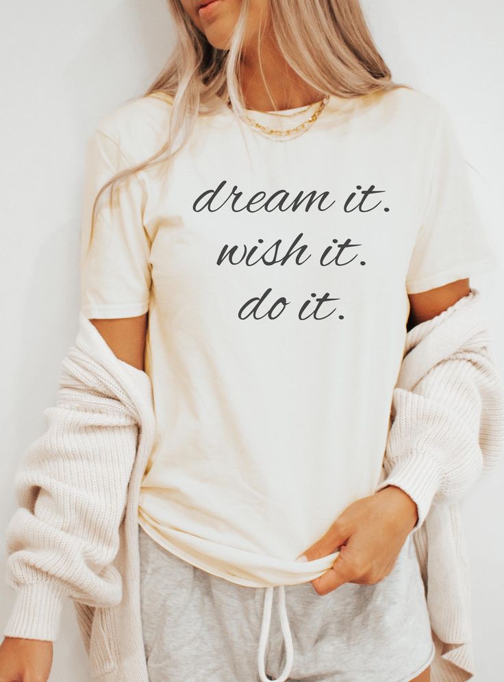 Motivational Manifestation Shirt, Good Vibes Gift for Her, Inspirational Quotes Tee, Abundance TShirt, Positive Vibes Top, Dreamer Shirt Regular Fit