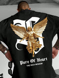 Angel Print Casual Streetwear Fashion Standard Size T-Shirt For Men, Spiritually Pure And Intellectually Rich