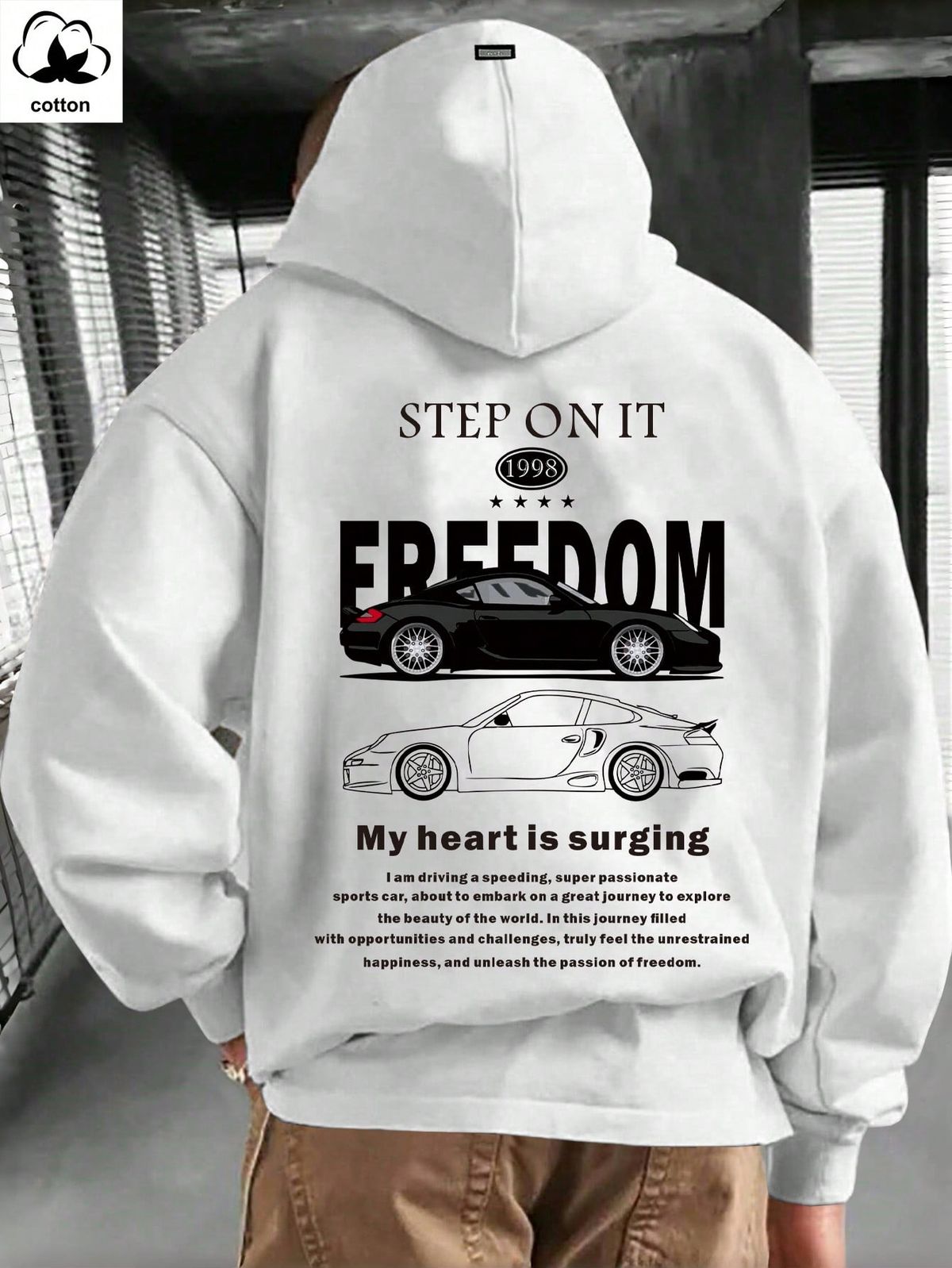 Tween Boy Casual Print Black Fleece Hoodie Sweatshirt, Autumn