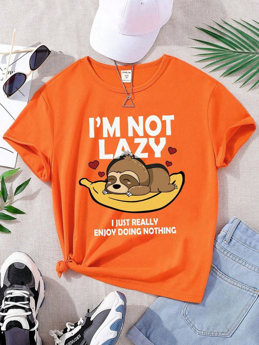 Tshirt Cartoon And Letter Regular Fit