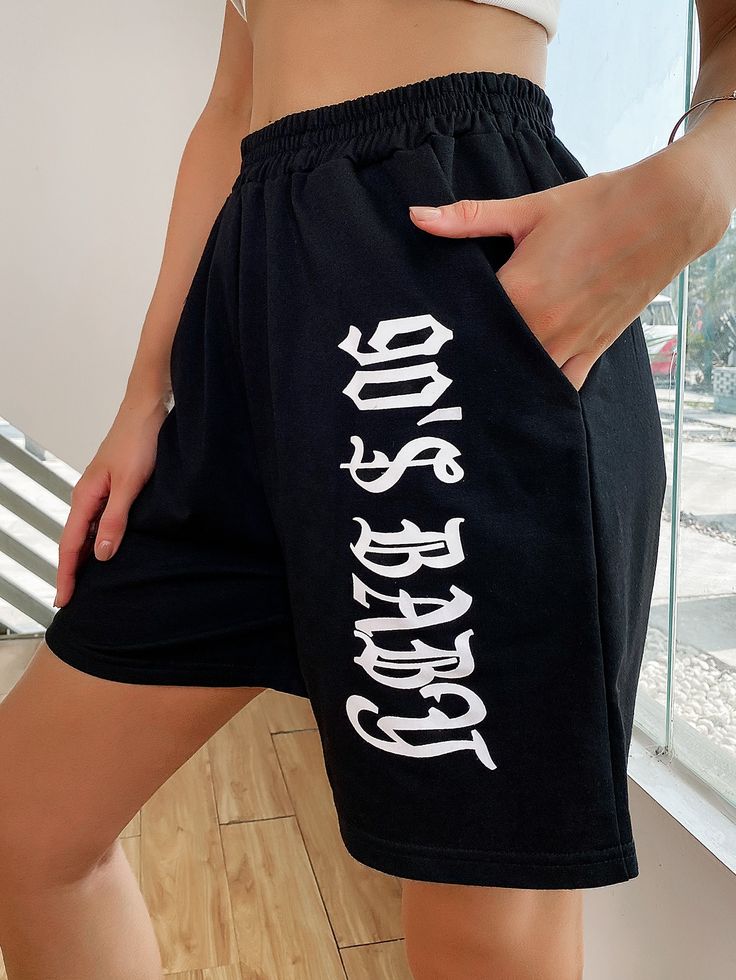 Letter Graphic Track Shorts