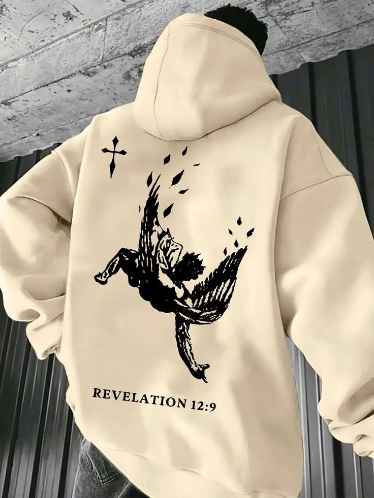 Men'S Autumn And Winter Print Hooded Fleece Sweatshirt