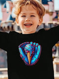 Baseball Bat Ice Cream Cone Watercolor For Children T-Shirt