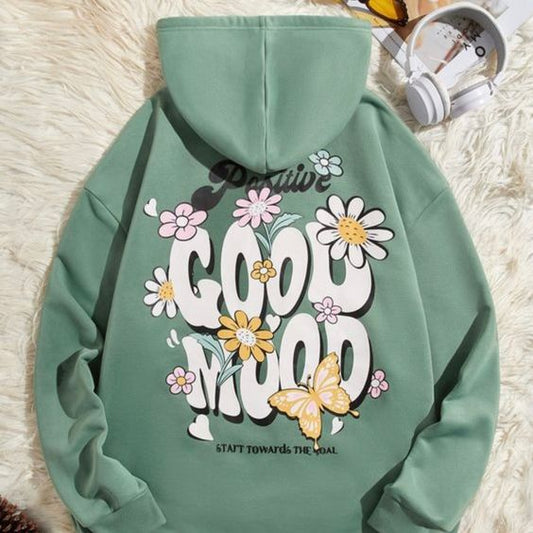 Letter Graphic Hoodie | Color: Brown/Green/Red/White | Size: Various