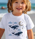 Ocean Whale Kids T-Shirt Cute Marine Animal Tee for Boys & Girls Soft Cotton Summer Top