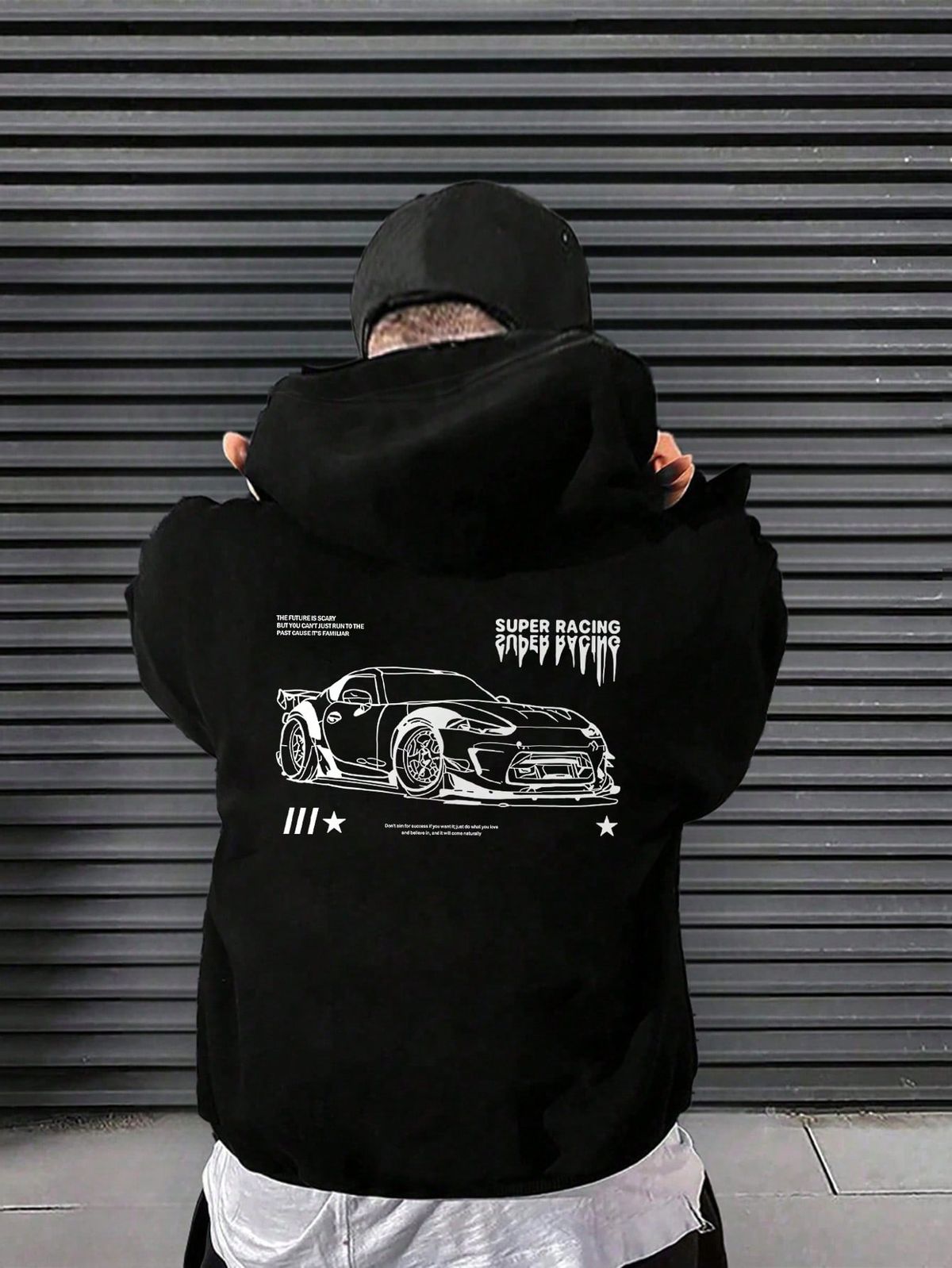 Tween Boy Casual Print Black Fleece Hoodie Sweatshirt, Autumn