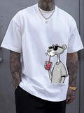 Washed Tee With Letter Graphic Print