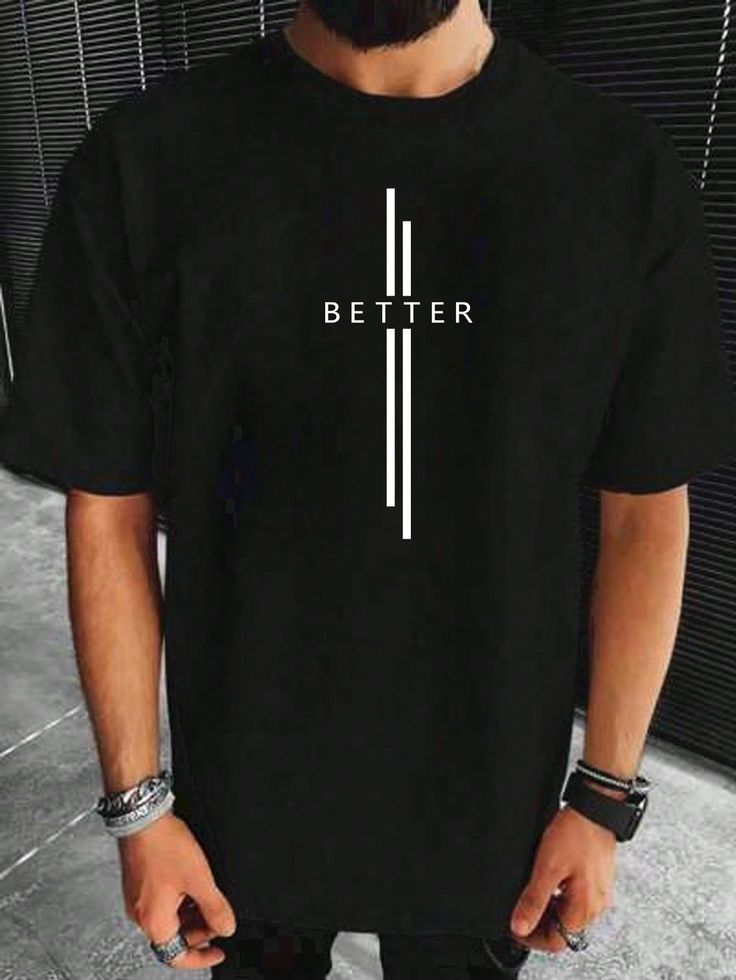 Men's Letter Printed Short Sleeve T-shirt