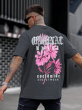 Men Floral & Letter Graphic Tee