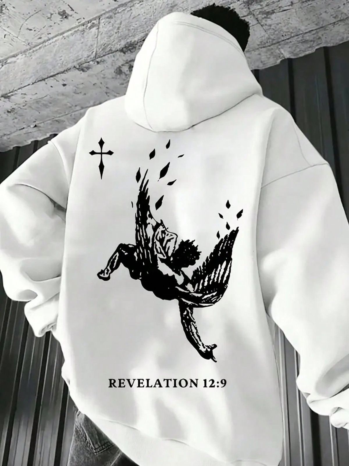 Men'S Autumn And Winter Print Hooded Fleece Sweatshirt, Versatile Sports Casual Loose Hooded Sweatshirt