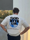 Men's Earth Slogan Printed Short Sleeve T-Shirt