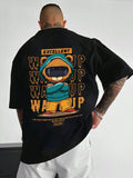 Men's Cartoon Pattern Drop Shoulder T-Shirt