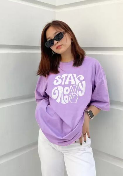 Women Typography, Printed Round Neck Cotton