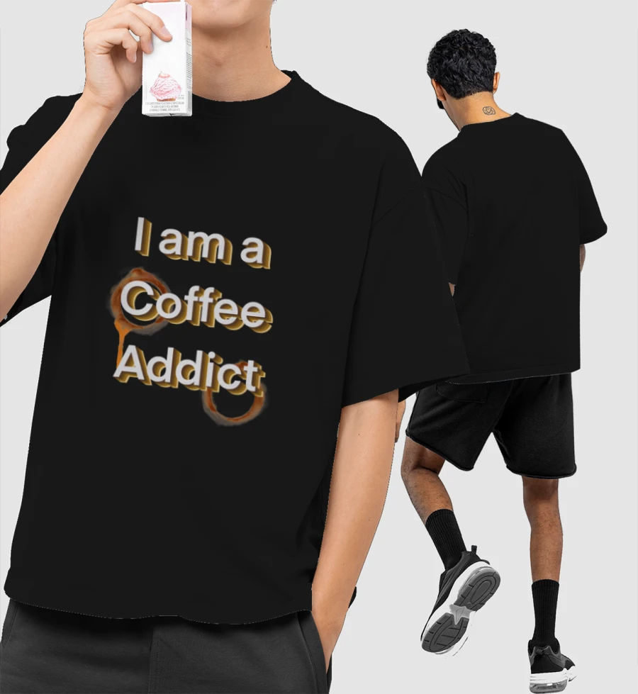 Prints for coffee lovers - Front-Printed Oversized T-Shirt
