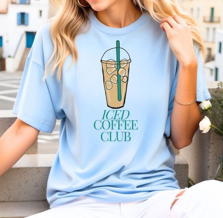 Iced coffee lover tshirt oversized