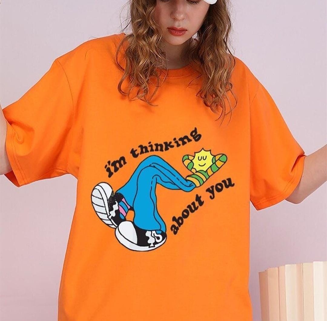 I'm thinking about you women's oversized tshirt