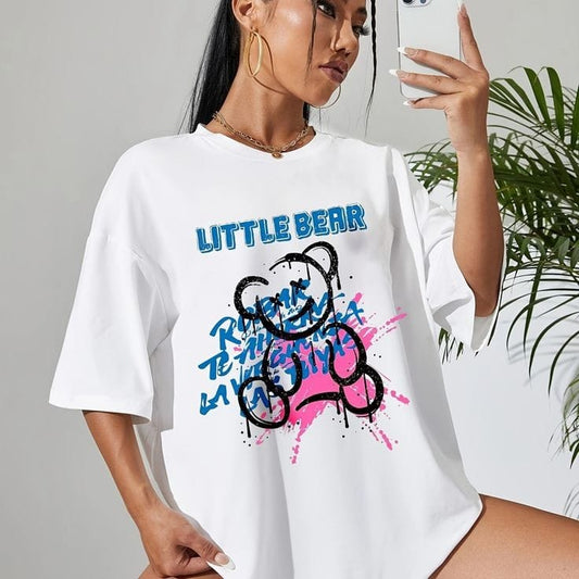 Little bear women's oversized tshirt