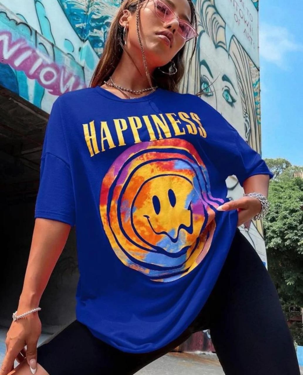 Happiness women's tshirt oversized