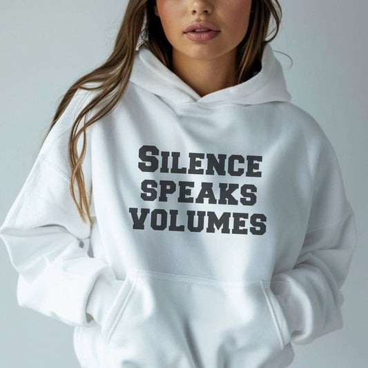 Silence speaks volumes oversized women's hoodie