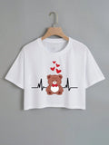 Teddy bear women's crop top oversized