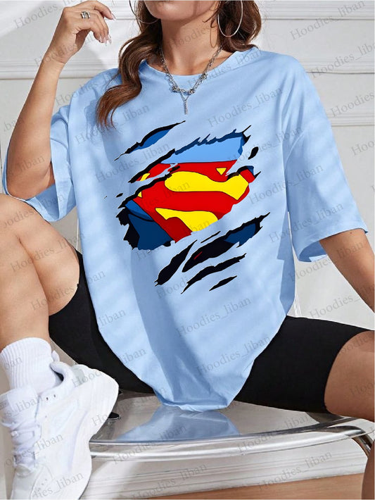 Superman women's tshirt oversized
