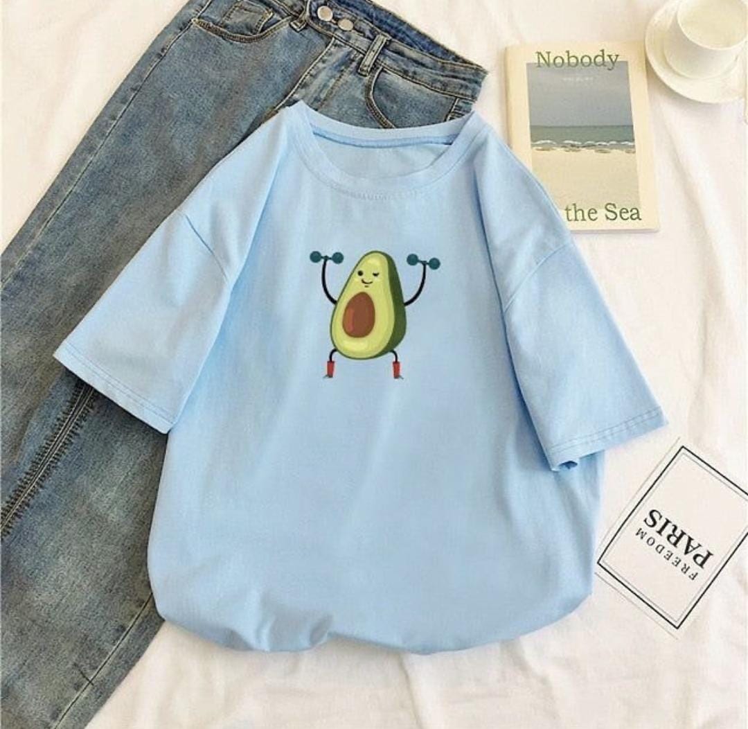 Avocado fitness women's tshirt oversized