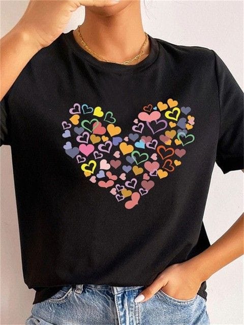 Heart women tshirt regular fit