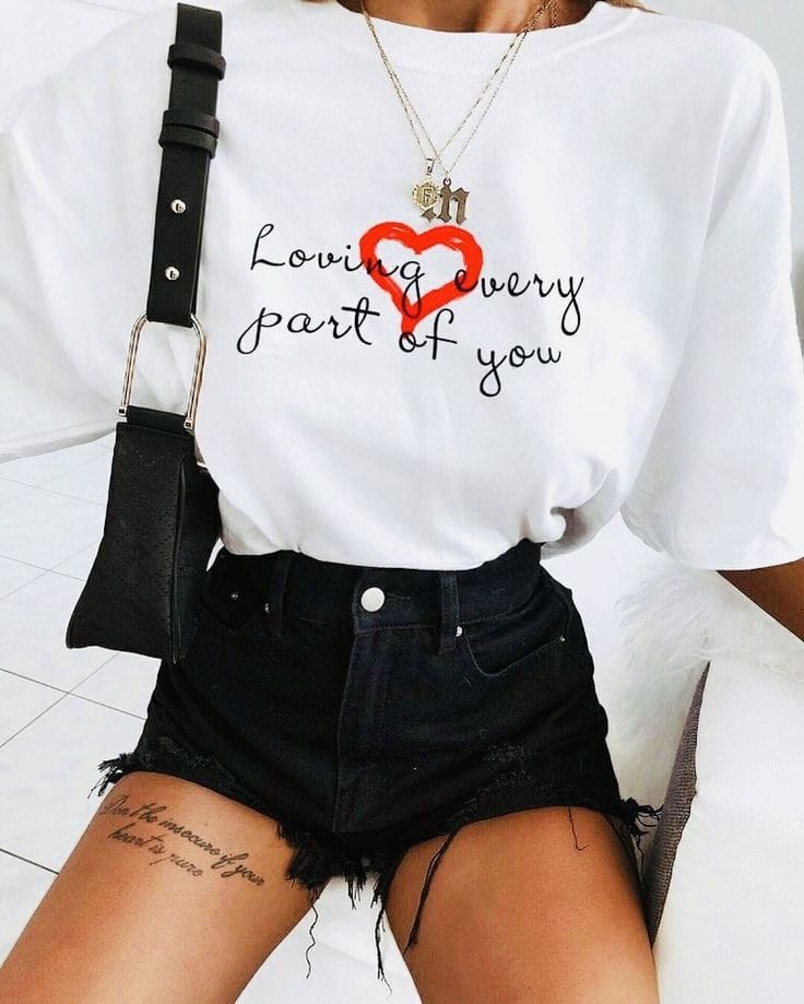 Letter women's oversized tshirt