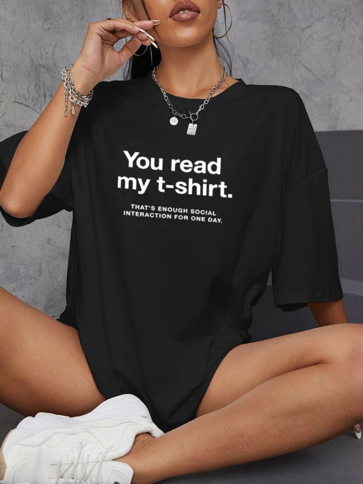 Letter women's oversized tshirt