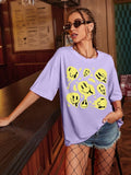 Smile face women's oversized tshirt