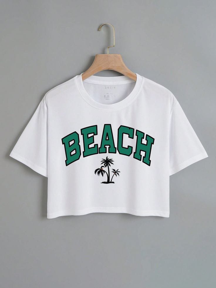 Beach women's crop top oversized
