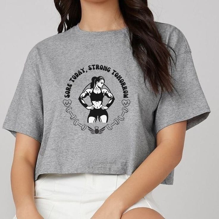 Gym lovers women crop top oversized
