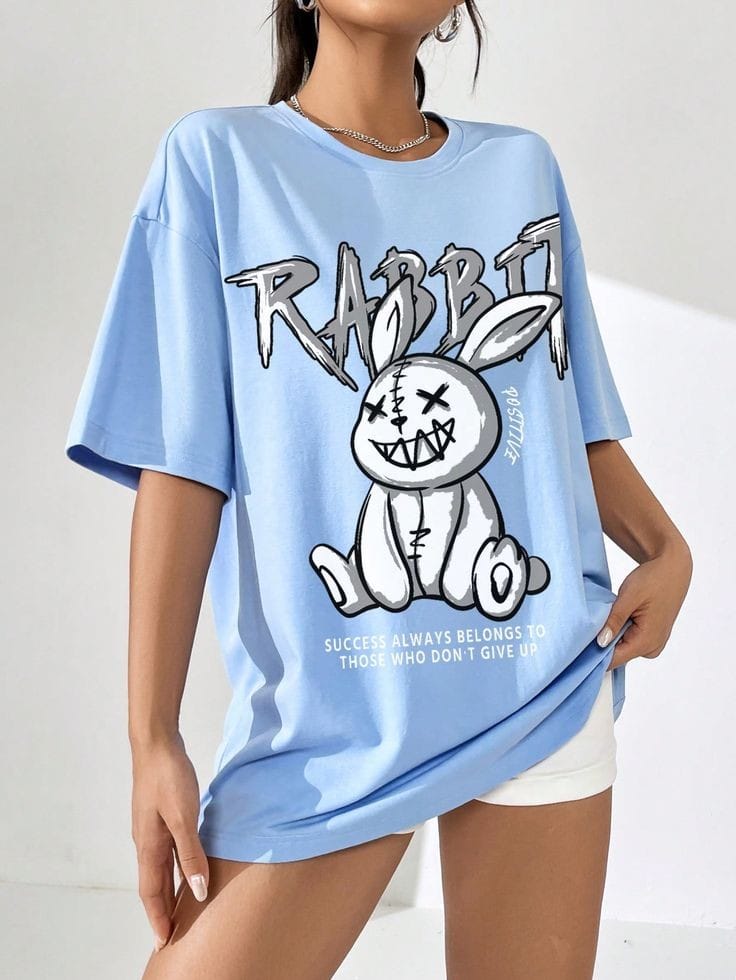 Rabbit women's oversized tshirt