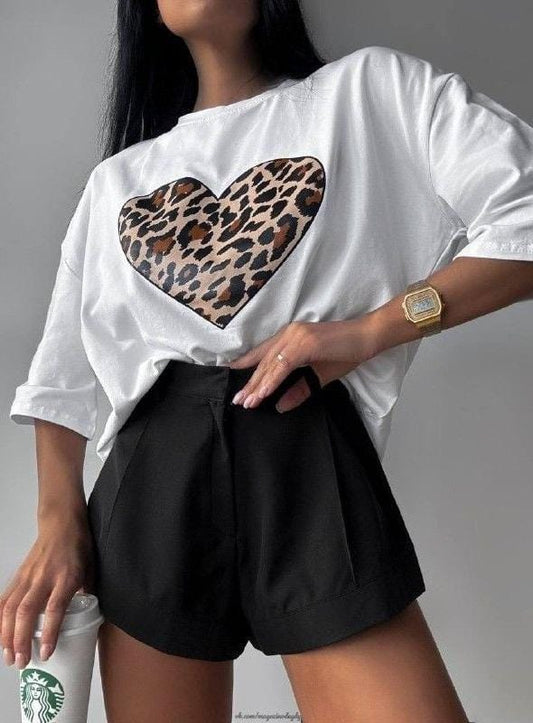 Heart women's tshirt oversized