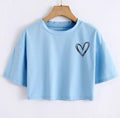 Heart women's crop top oversized