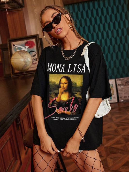 Mona lisa women's oversized tshirt