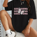Butterfly and letter women's oversized tshirt
