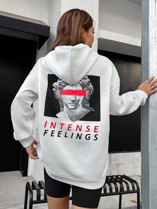 Intense feelings oversized womens hoodie