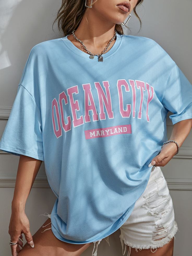 Ocean city women's oversized tshirt