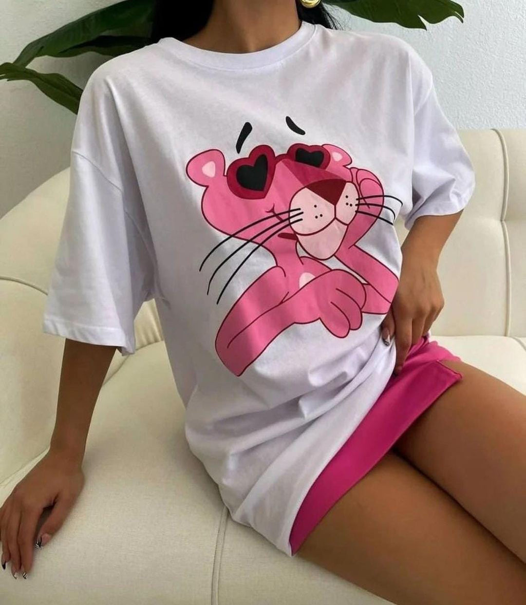 Pink panther women's oversized tshirt