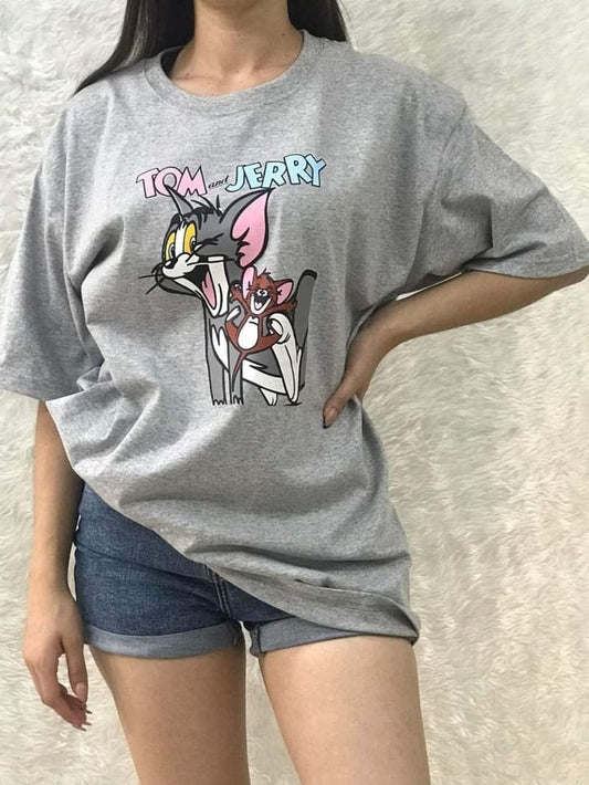 Tom and jerry women's oversized tshirt