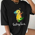 Smiling face women's oversized tshirt