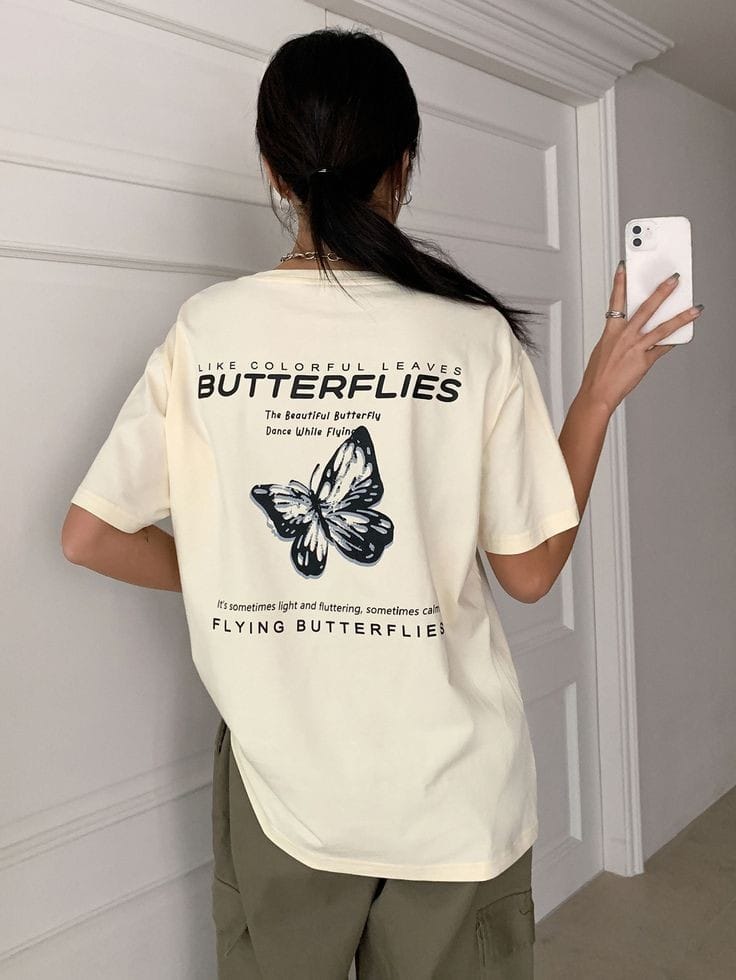 Butterflies women oversized tshirt